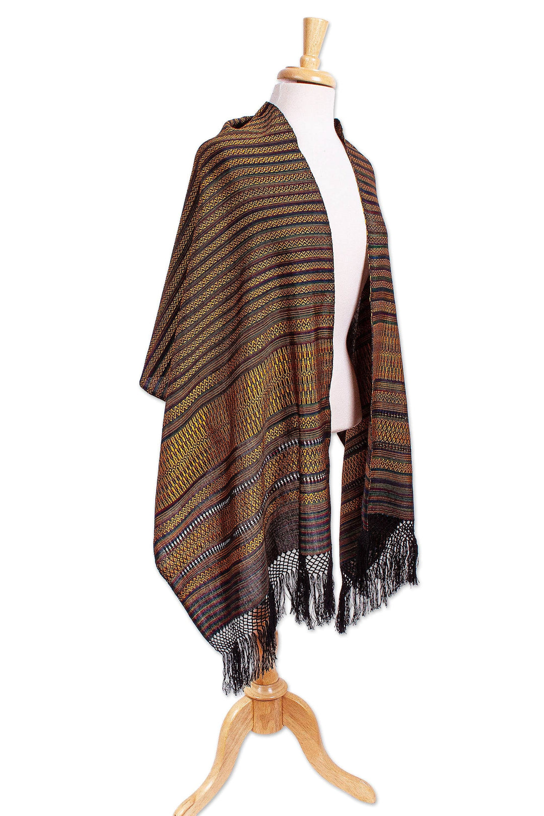 Handloomed Cotton-Blend Shawl - Borders