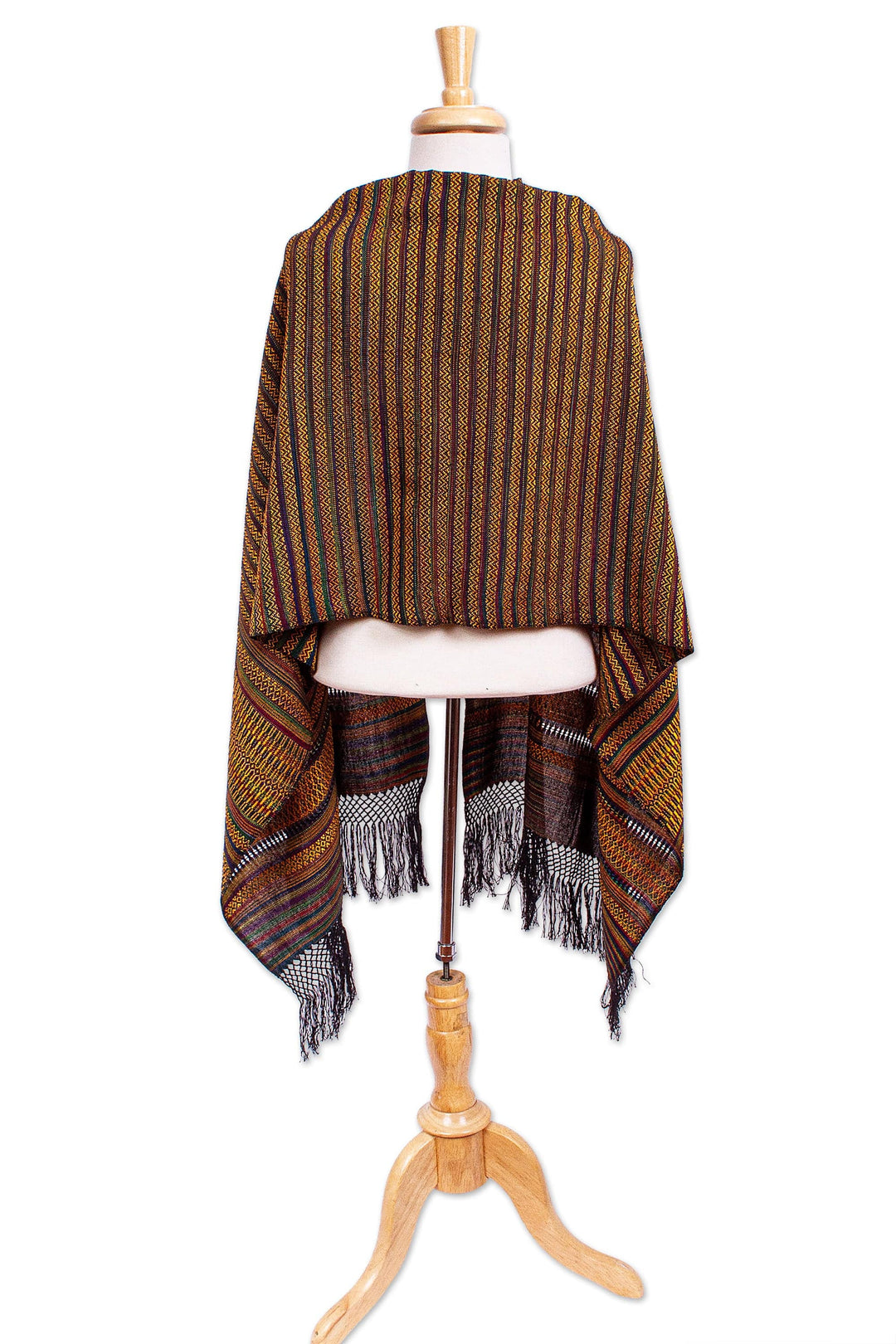 Handloomed Cotton-Blend Shawl - Borders
