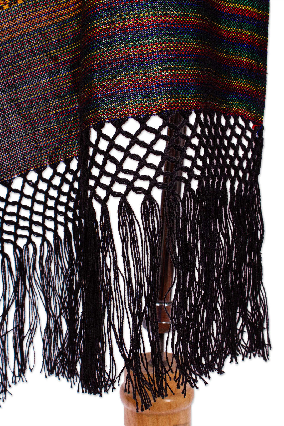 Handloomed Cotton-Blend Shawl - Borders