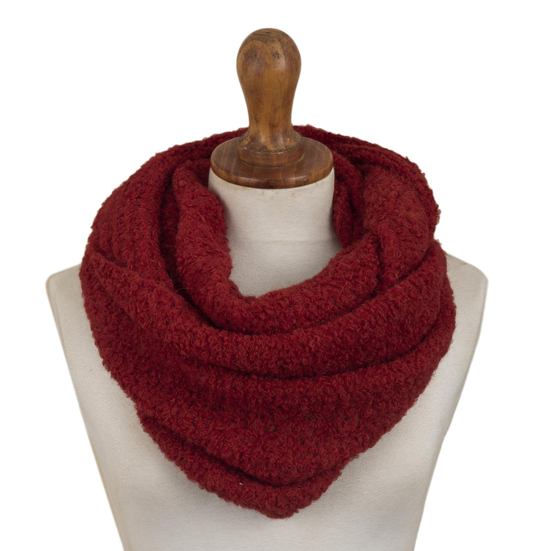 Baby Alpaca Blend Neck Warmer in Crimson Red from Peru - Lima Red