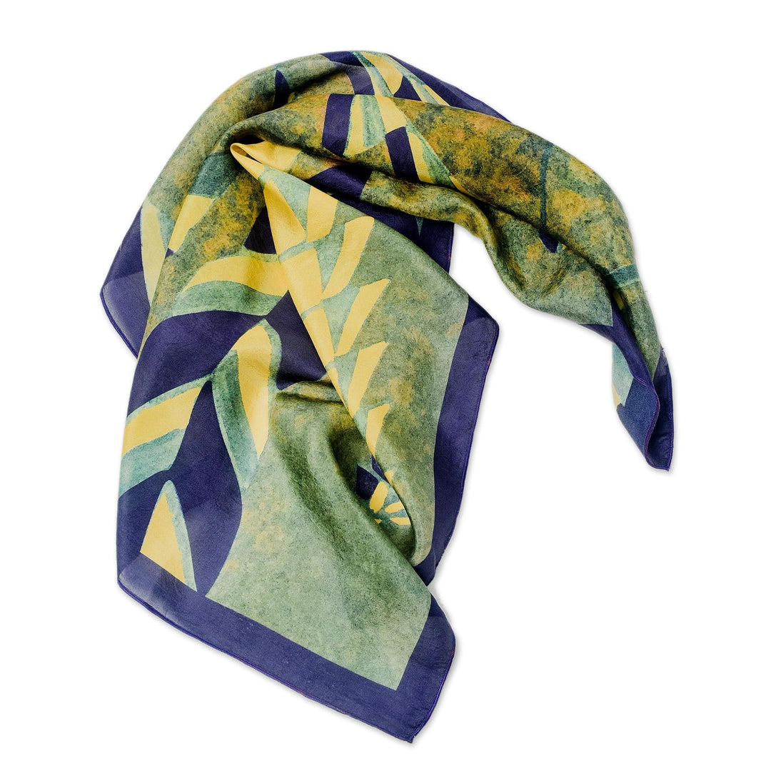 Balinese Nature-Inspired Silk Bandana - Evening Walk
