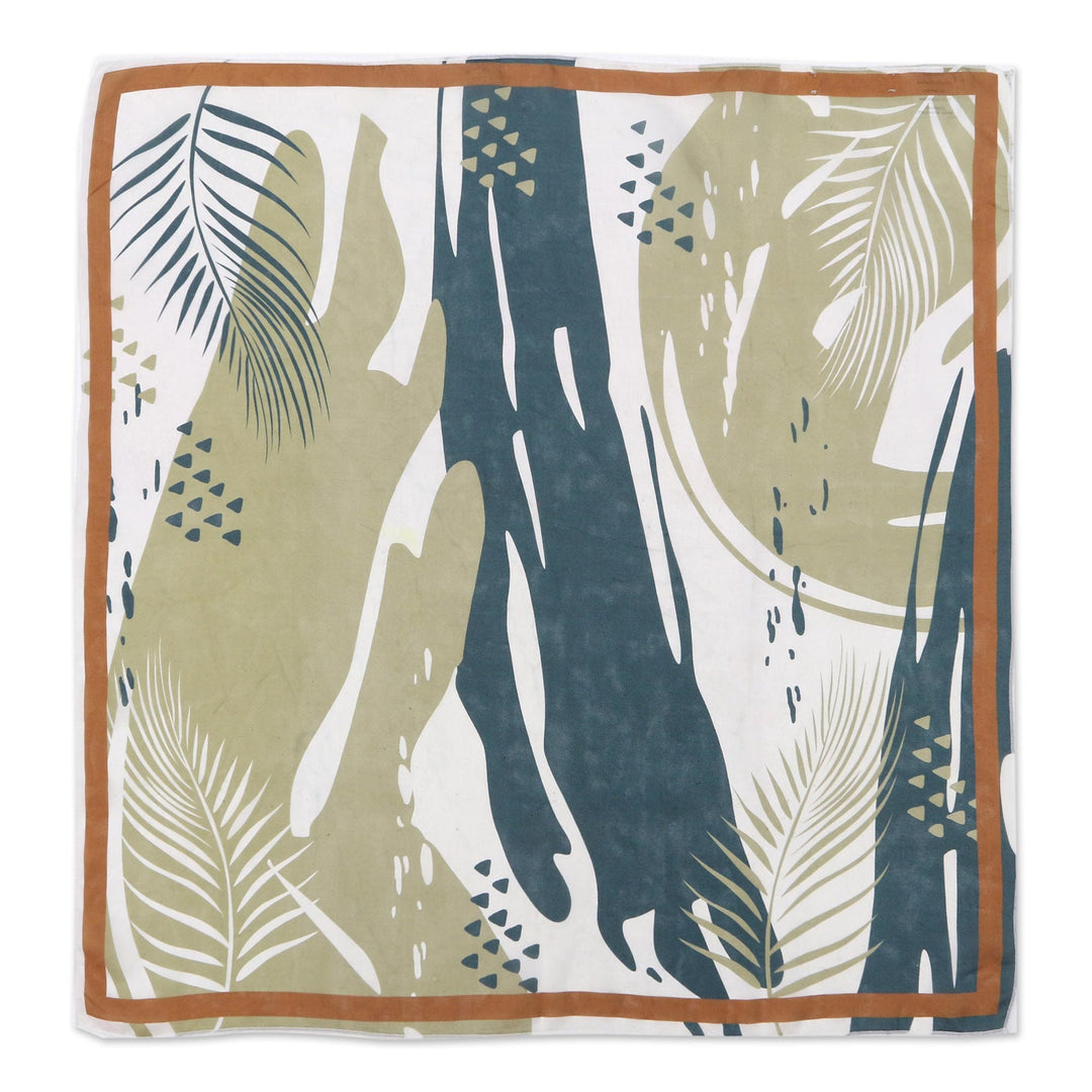 Abstract Nature-Inspired Silk Bandana - Pale Abstraction