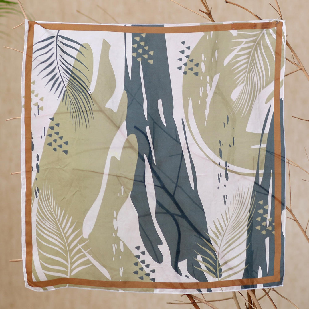 Abstract Nature-Inspired Silk Bandana - Pale Abstraction