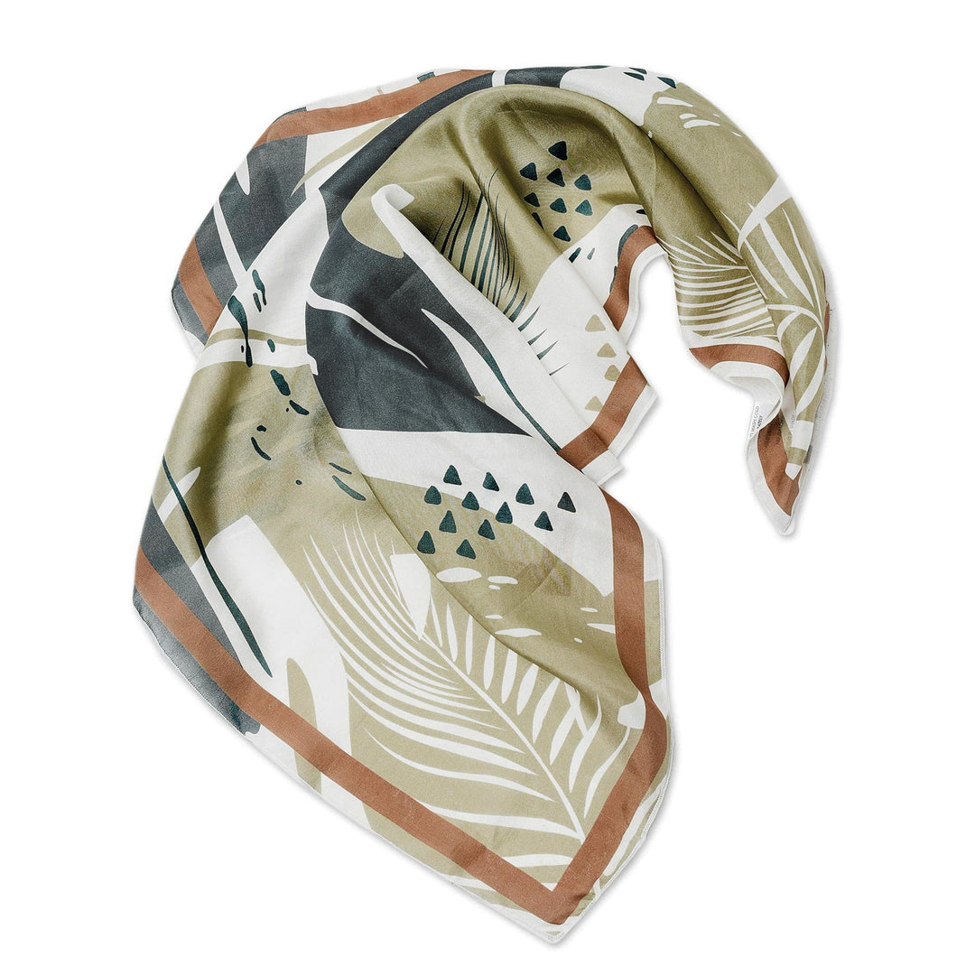 Abstract Nature-Inspired Silk Bandana - Pale Abstraction