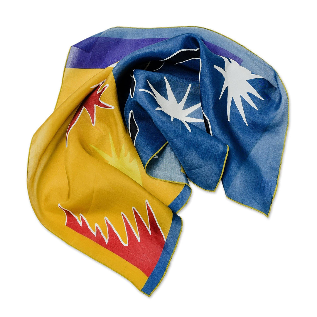 Balinese Star Motif Silk Bandana - Star Sign