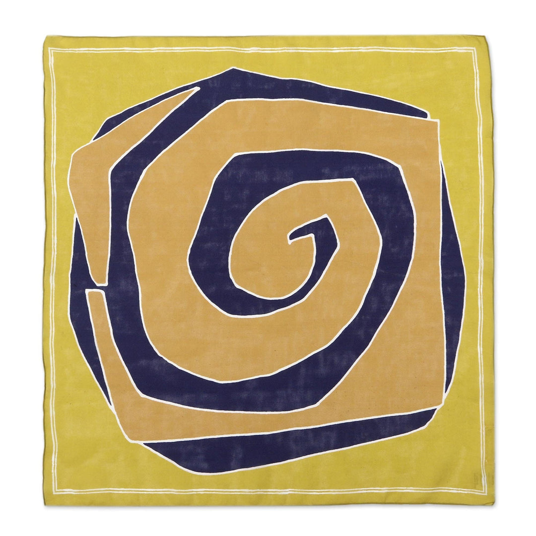 Spiral-Patterned Silk Bandana - Flow of Life
