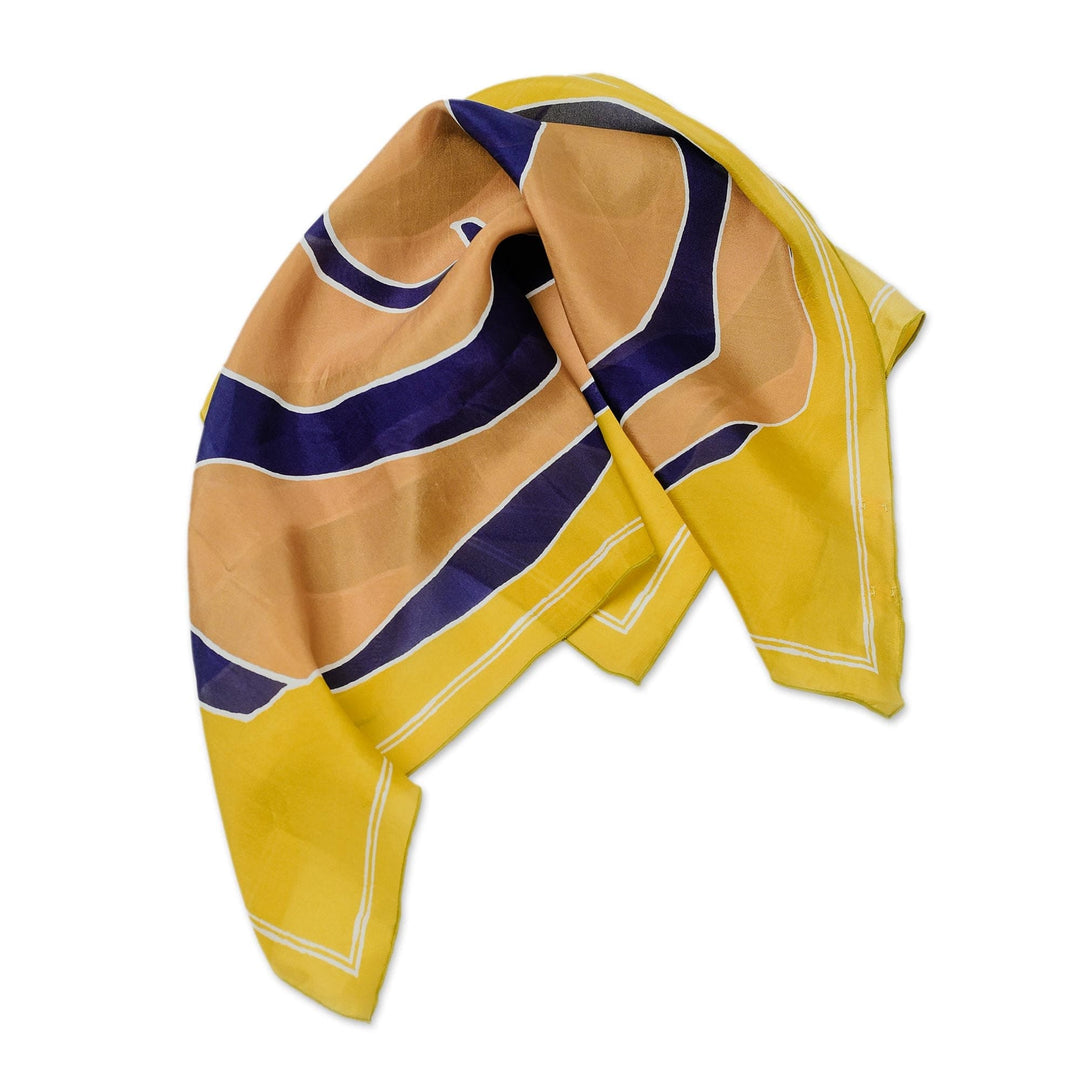 Spiral-Patterned Silk Bandana - Flow of Life