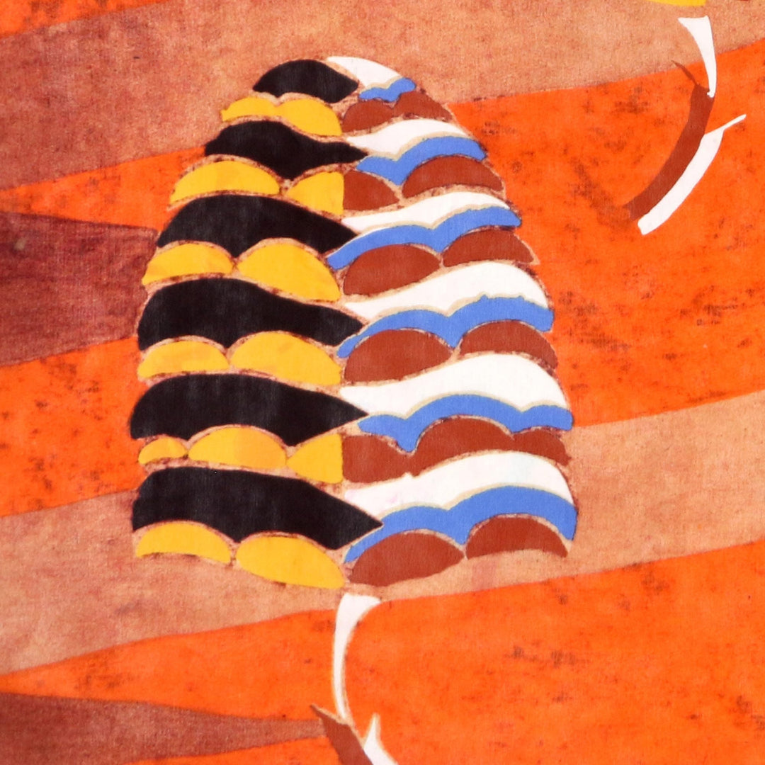 Balinese Mushroom Motif Silk Bandana - Mushroom Hunt