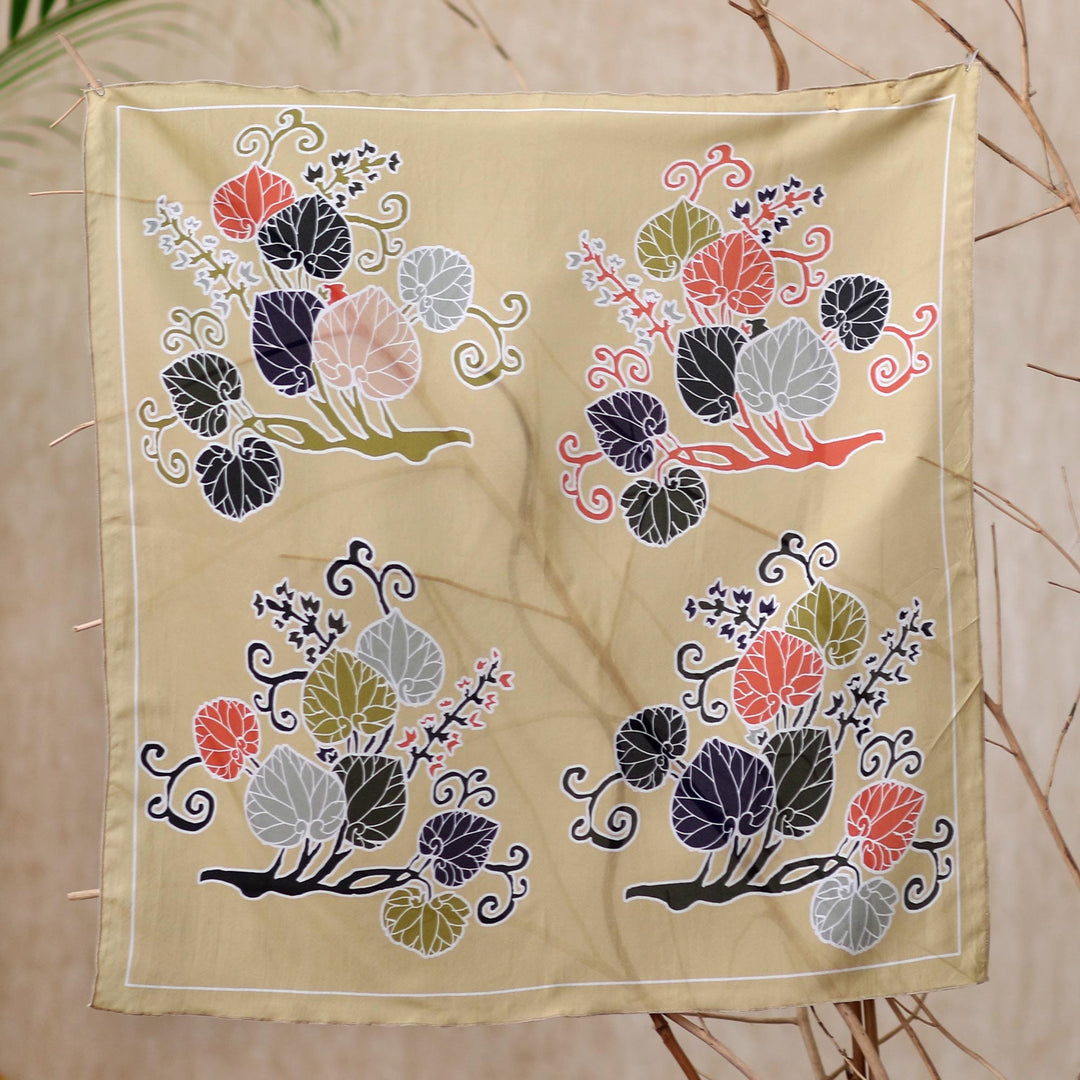 Floral Printed Balinese Silk Bandana - Infinite Beauty