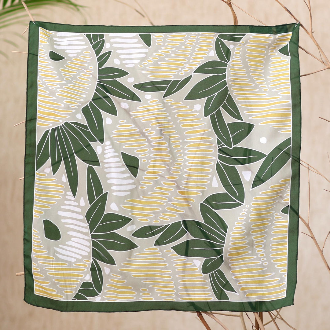 Nature-Inspired Balinese Silk Bandana - Obscured
