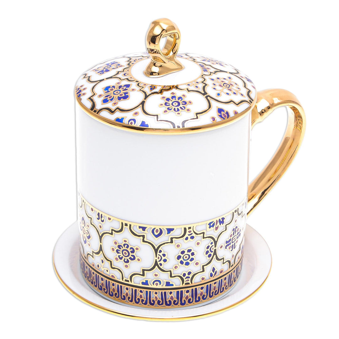 Hand Painted Porcelain Cup and Saucer Set - Royal Drink