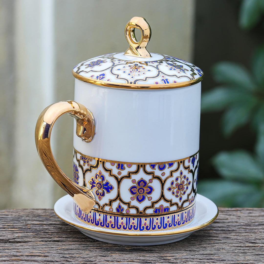 Hand Painted Porcelain Cup and Saucer Set - Royal Drink