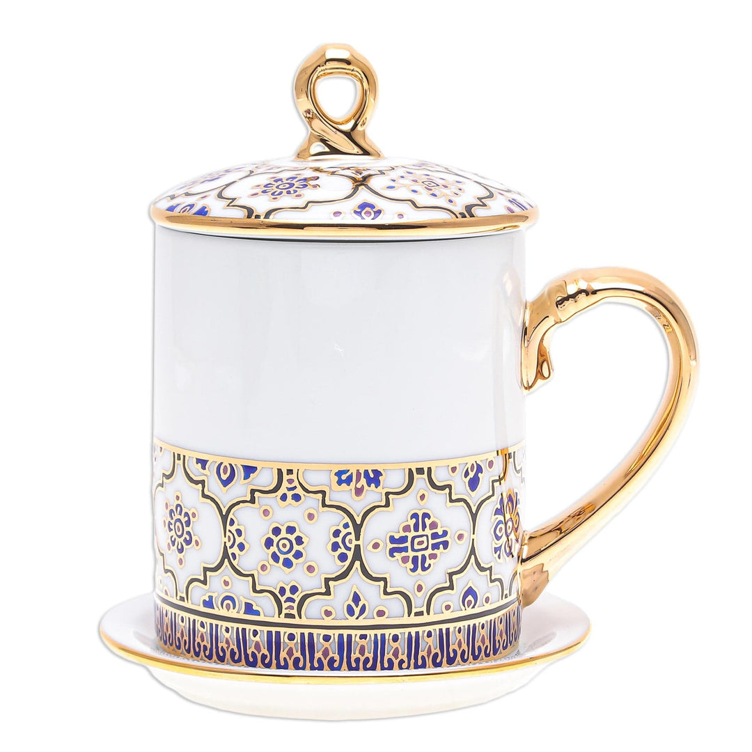 Hand Painted Porcelain Cup and Saucer Set - Royal Drink