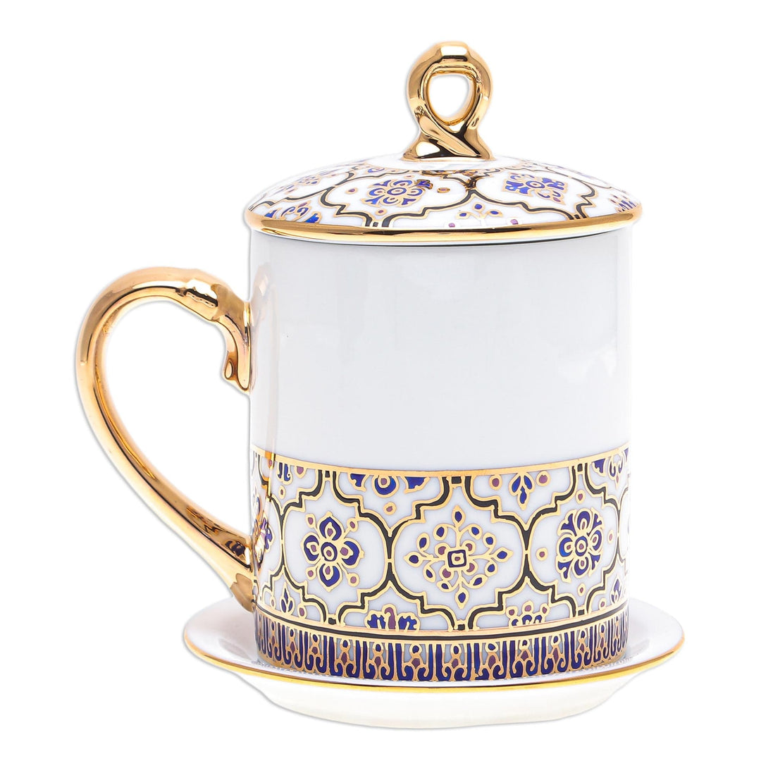 Hand Painted Porcelain Cup and Saucer Set - Royal Drink