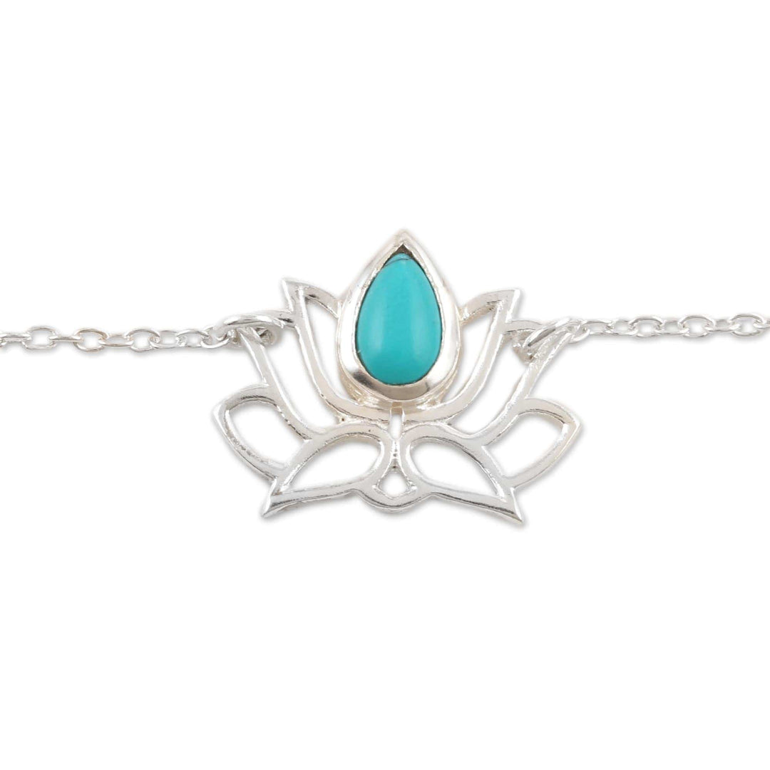 Sterling Silver Lotus Flower Anklet - Lotus Dancer