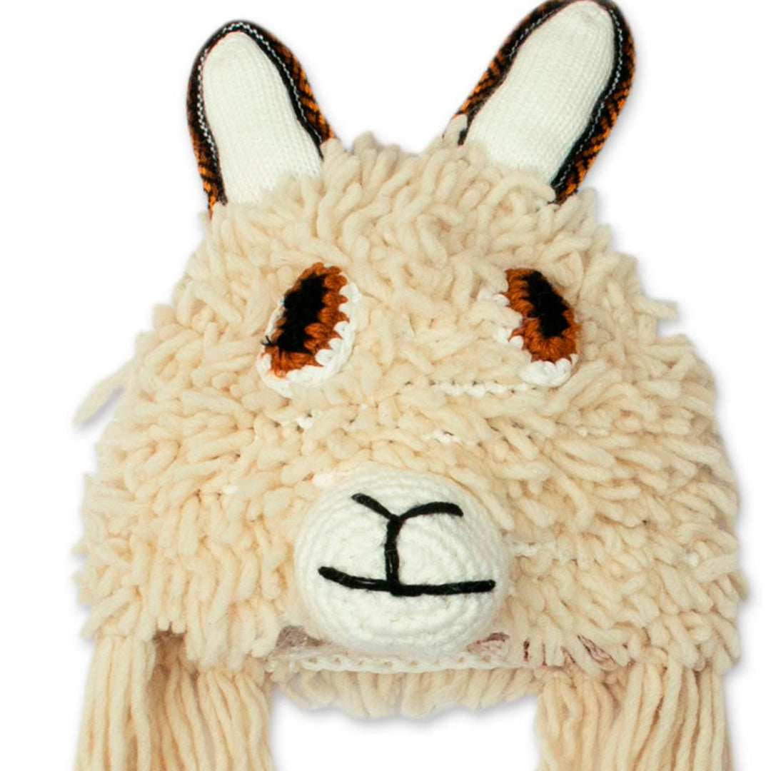 Furry Alpaca Beanie Hat from Peru - Alpaca Friend