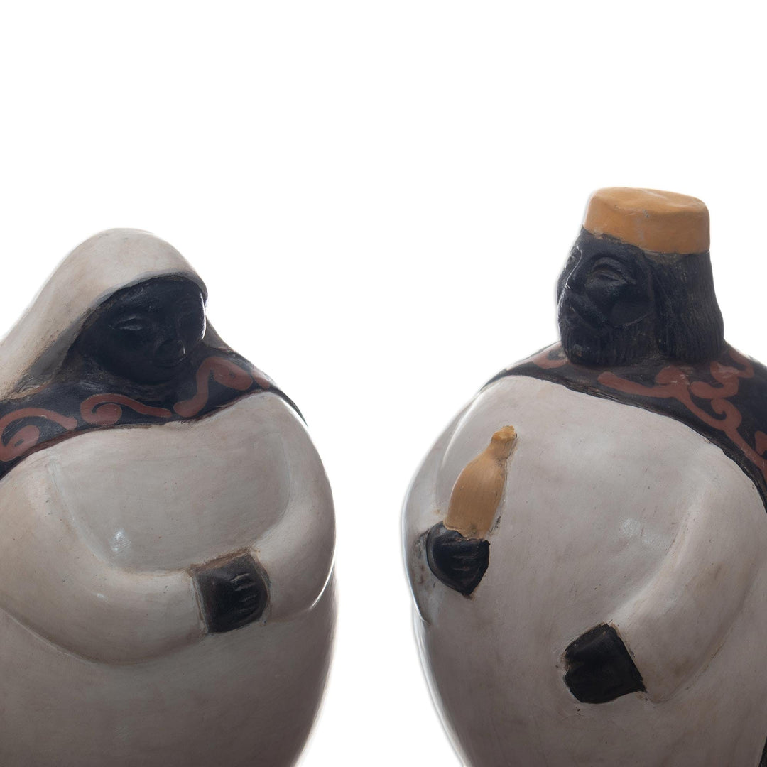 8 Piece Brown Chulucanas Ceramic Nativity Scene - Peaceful Nativity