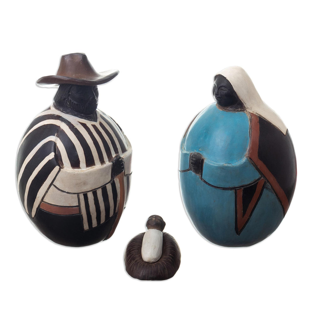 Artisan Crafted 3 Piece Chulucanas Ceramic Nativity Scene - Christmas in the North