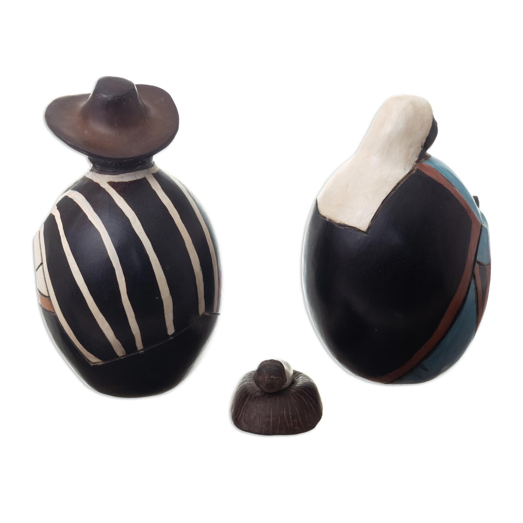 Artisan Crafted 3 Piece Chulucanas Ceramic Nativity Scene - Christmas in the North
