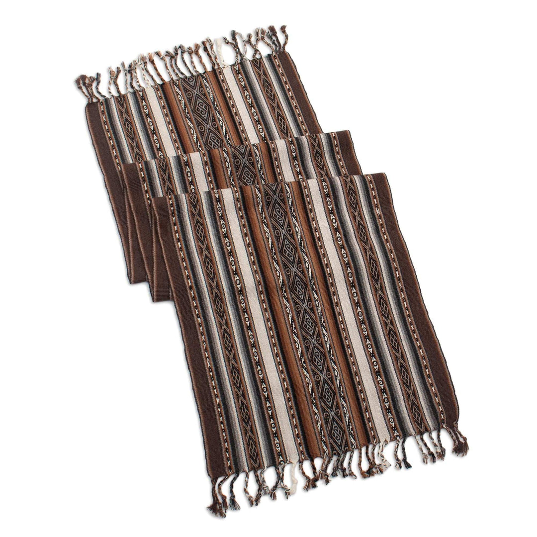 Earth-Toned Alpaca-Blend Table Runner - Inca Earth