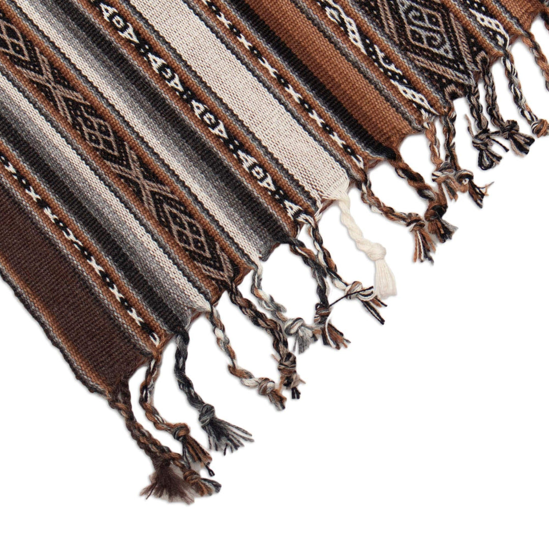 Earth-Toned Alpaca-Blend Table Runner - Inca Earth