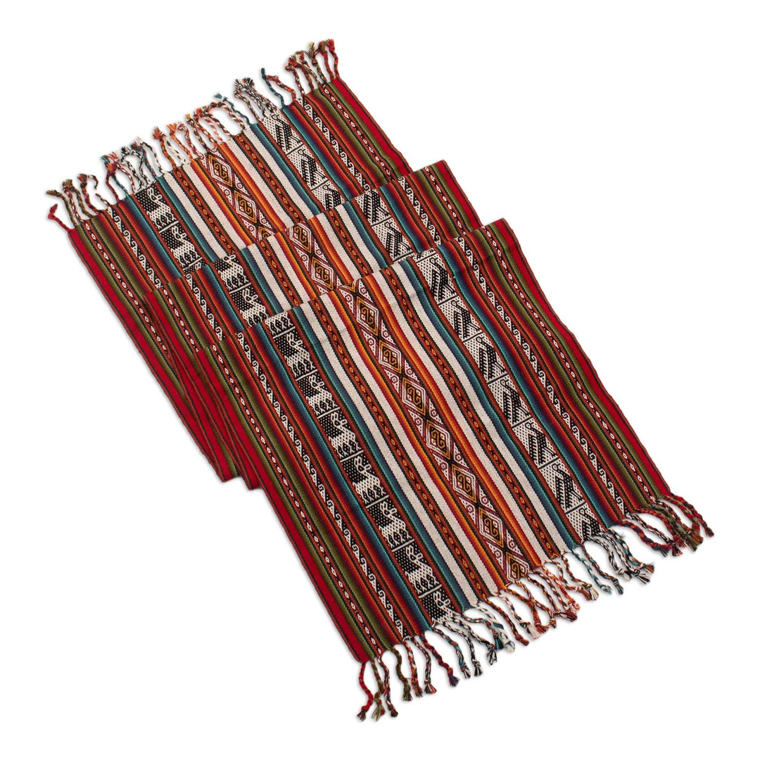 Inca Motif Alpaca-Blend Table Runner - Inca Icons