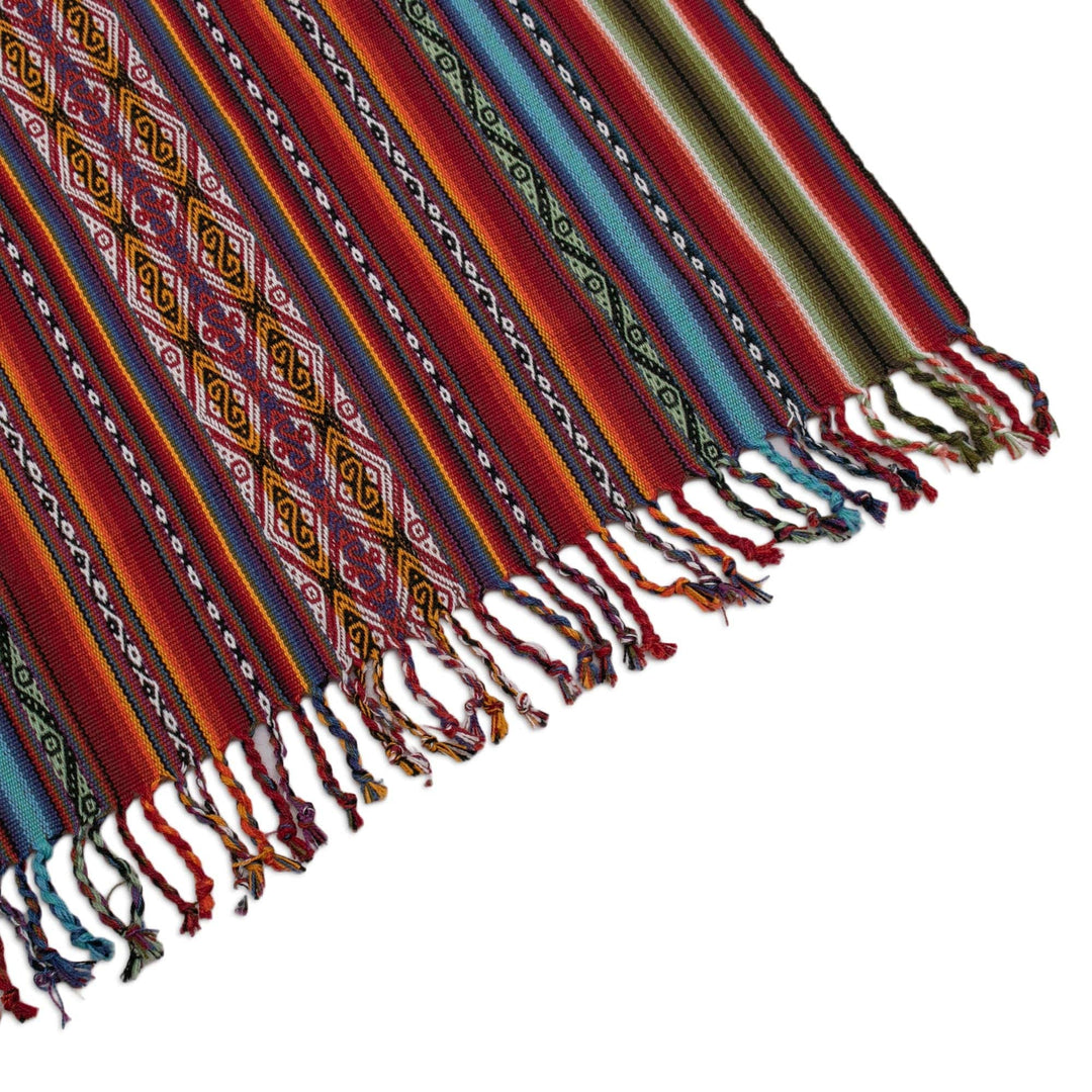 Multicolored Alpaca-Blend Table Runner - Cusco Rainbow