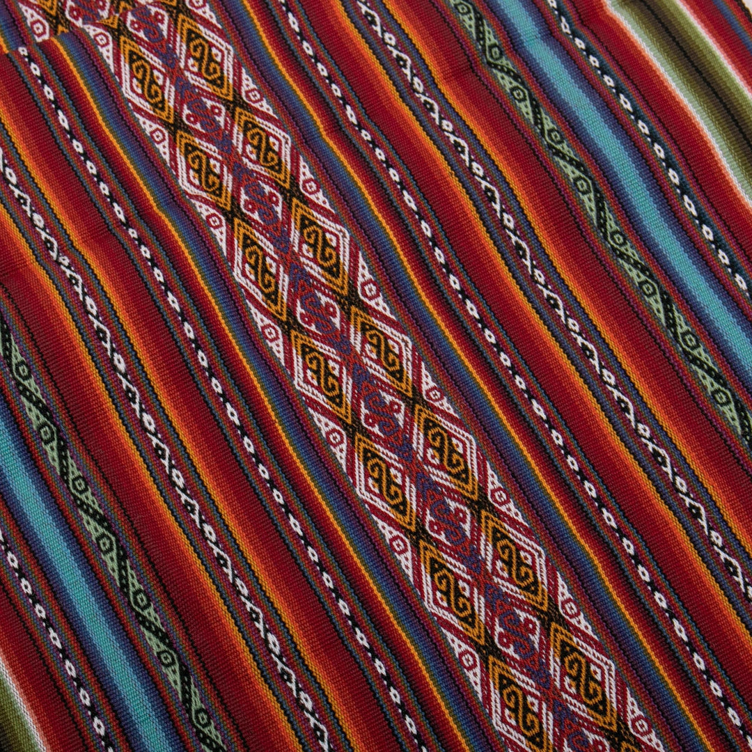 Multicolored Alpaca-Blend Table Runner - Cusco Rainbow