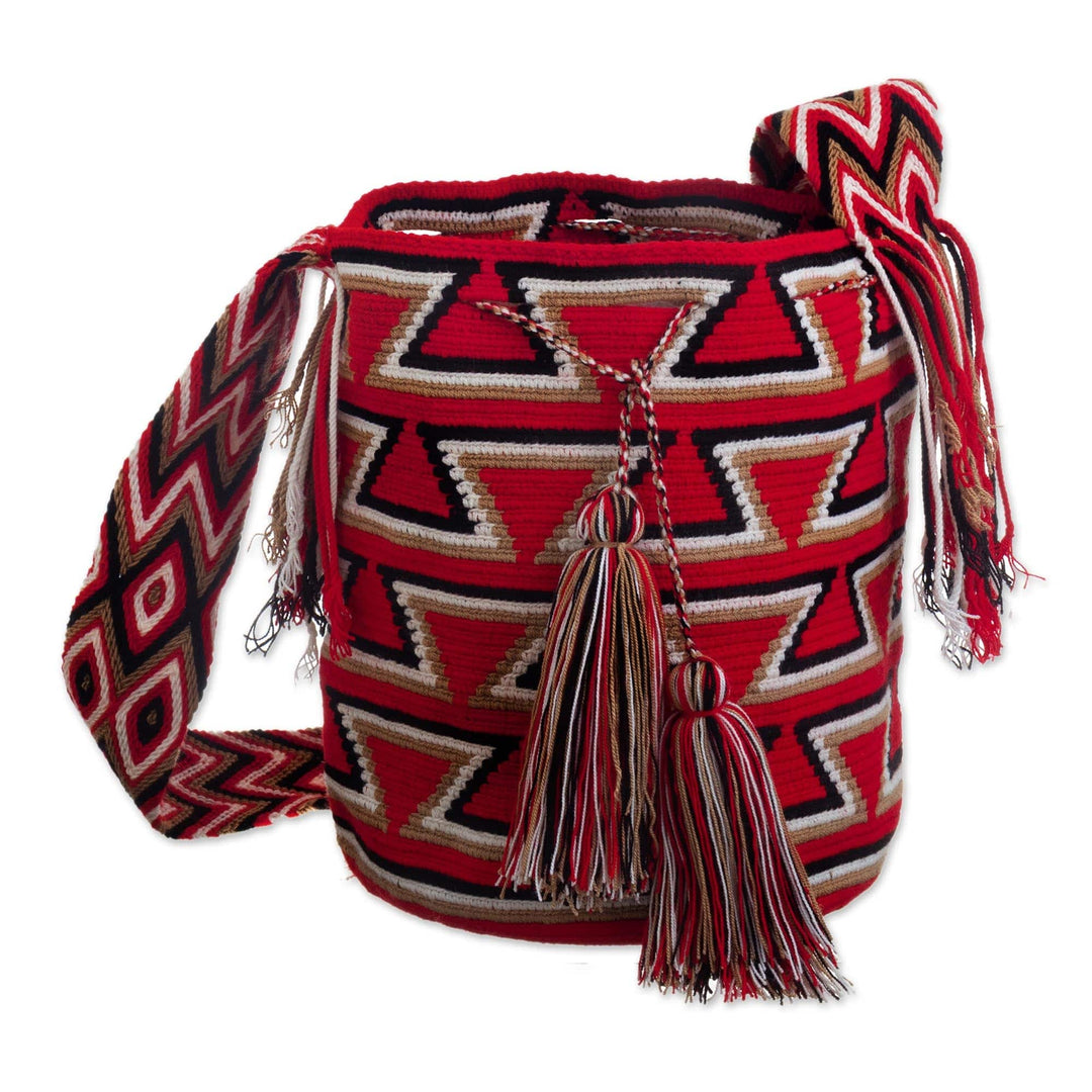 Artisan Crafted Crocheted Shoulder Bag - Bonfire Warmth
