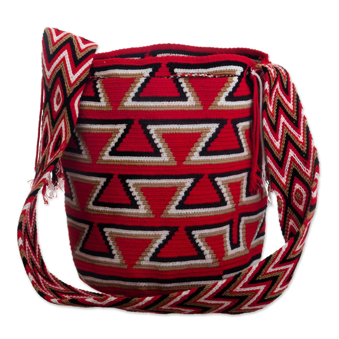 Artisan Crafted Crocheted Shoulder Bag - Bonfire Warmth
