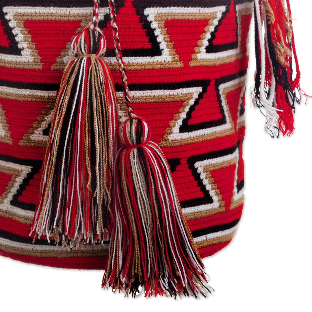 Artisan Crafted Crocheted Shoulder Bag - Bonfire Warmth