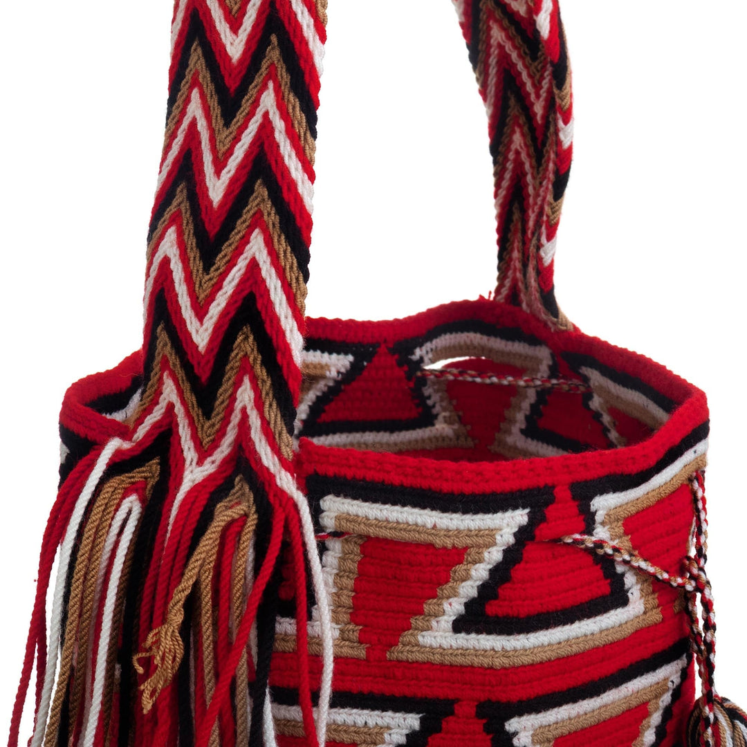 Artisan Crafted Crocheted Shoulder Bag - Bonfire Warmth