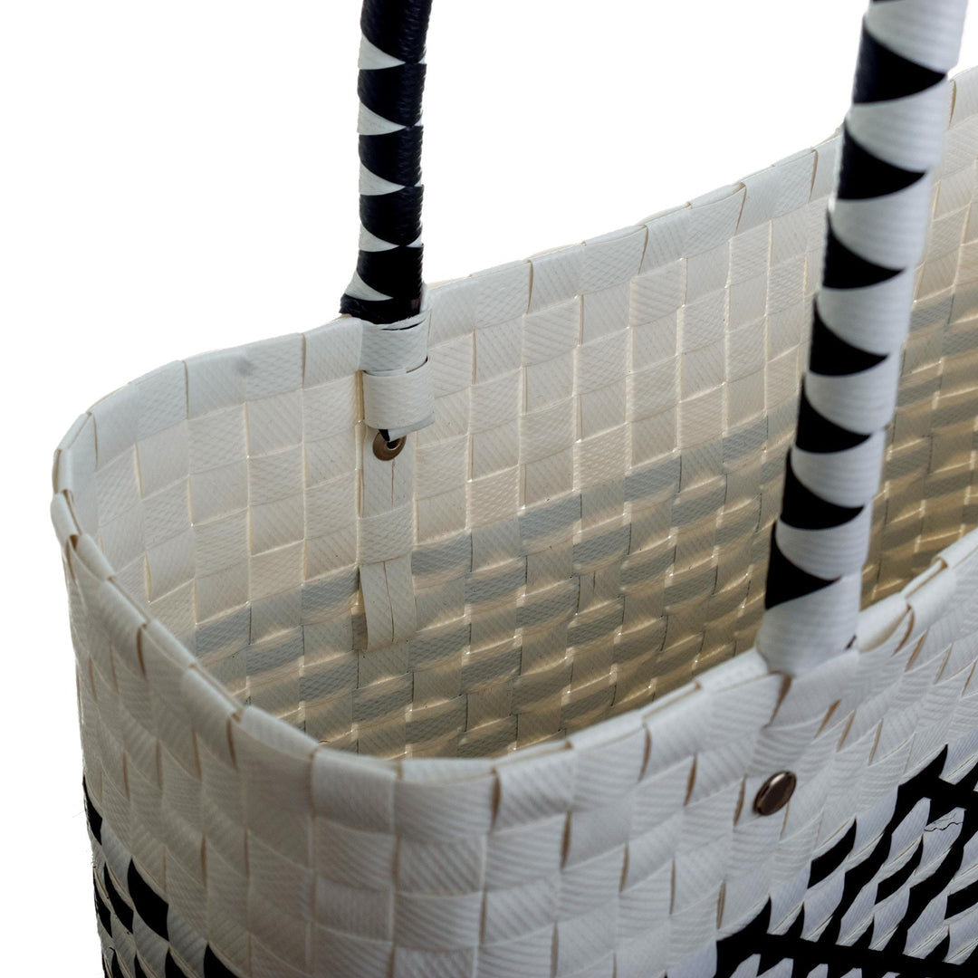 Black and White Woven Tote - Book Fair