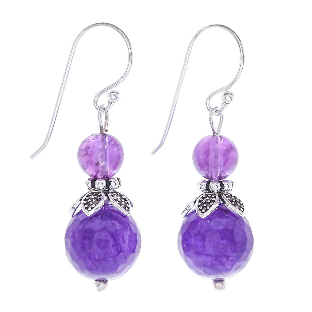 Amethyst and Sterling Silver Dangle Earrings - True Violet