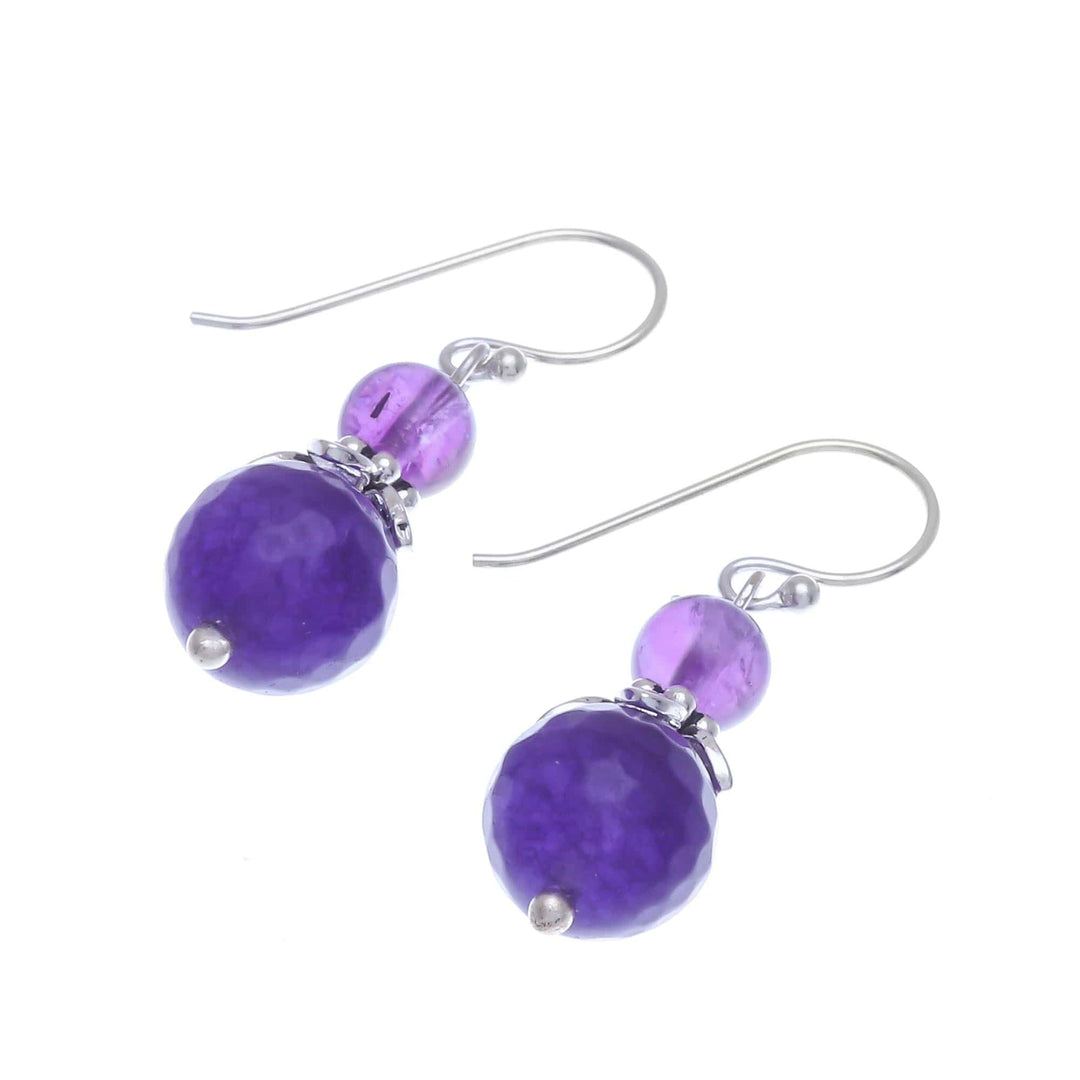 Amethyst and Sterling Silver Dangle Earrings - True Violet