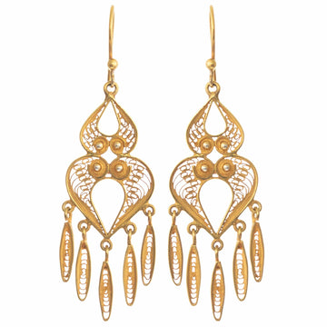 Chandelier Earrings in 24k Gold Plate - Catacaos Cascade