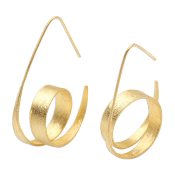 Gold-Plated Sterling Silver Drop Earrings - Love Myself