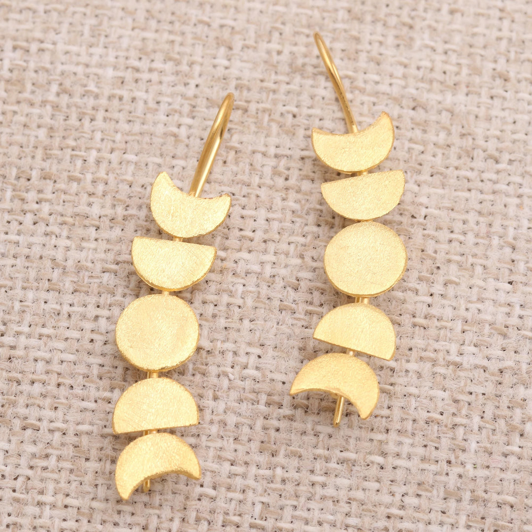 Handcrafted Gold-Plated Dangle Earrings - Oat Growth