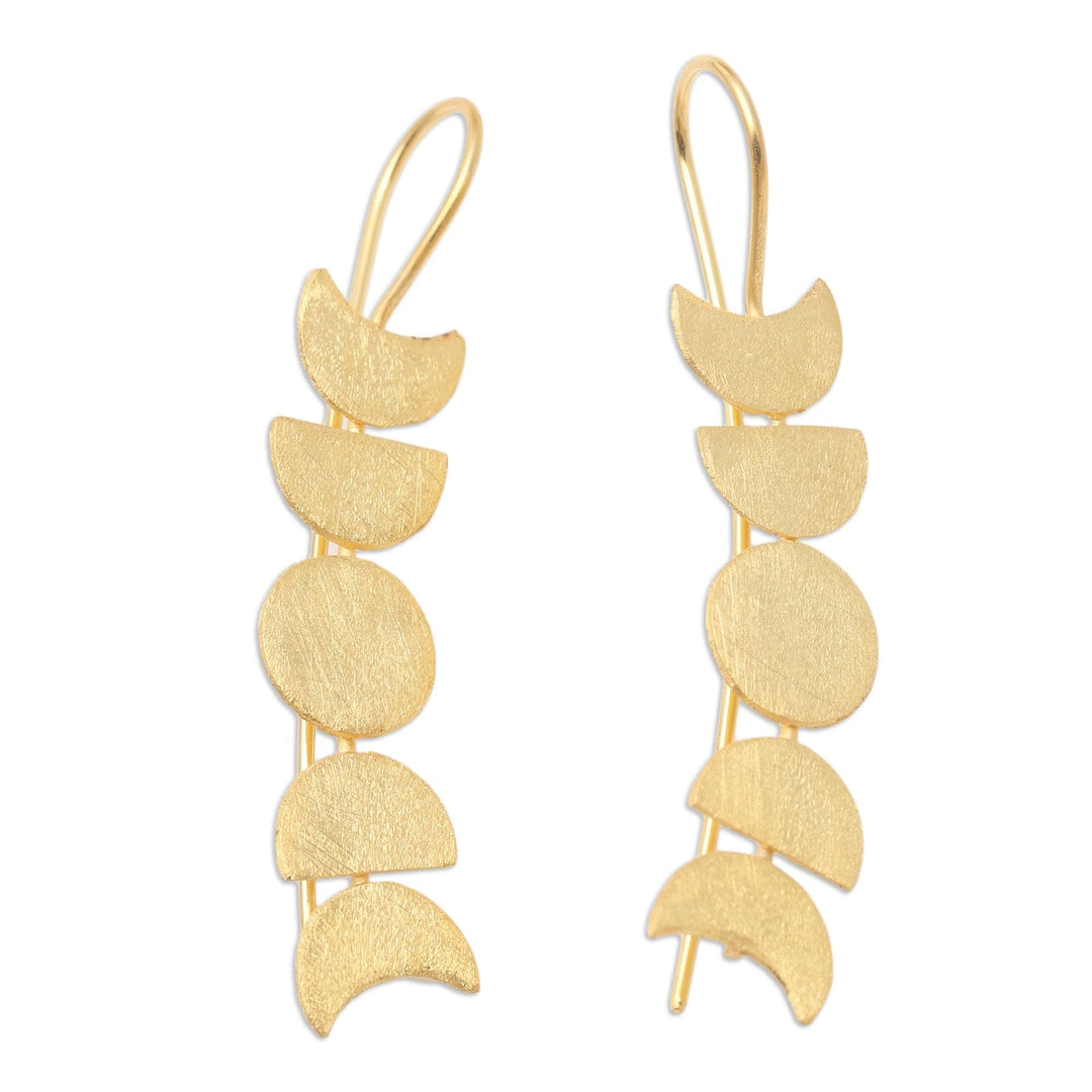 Handcrafted Gold-Plated Dangle Earrings - Oat Growth