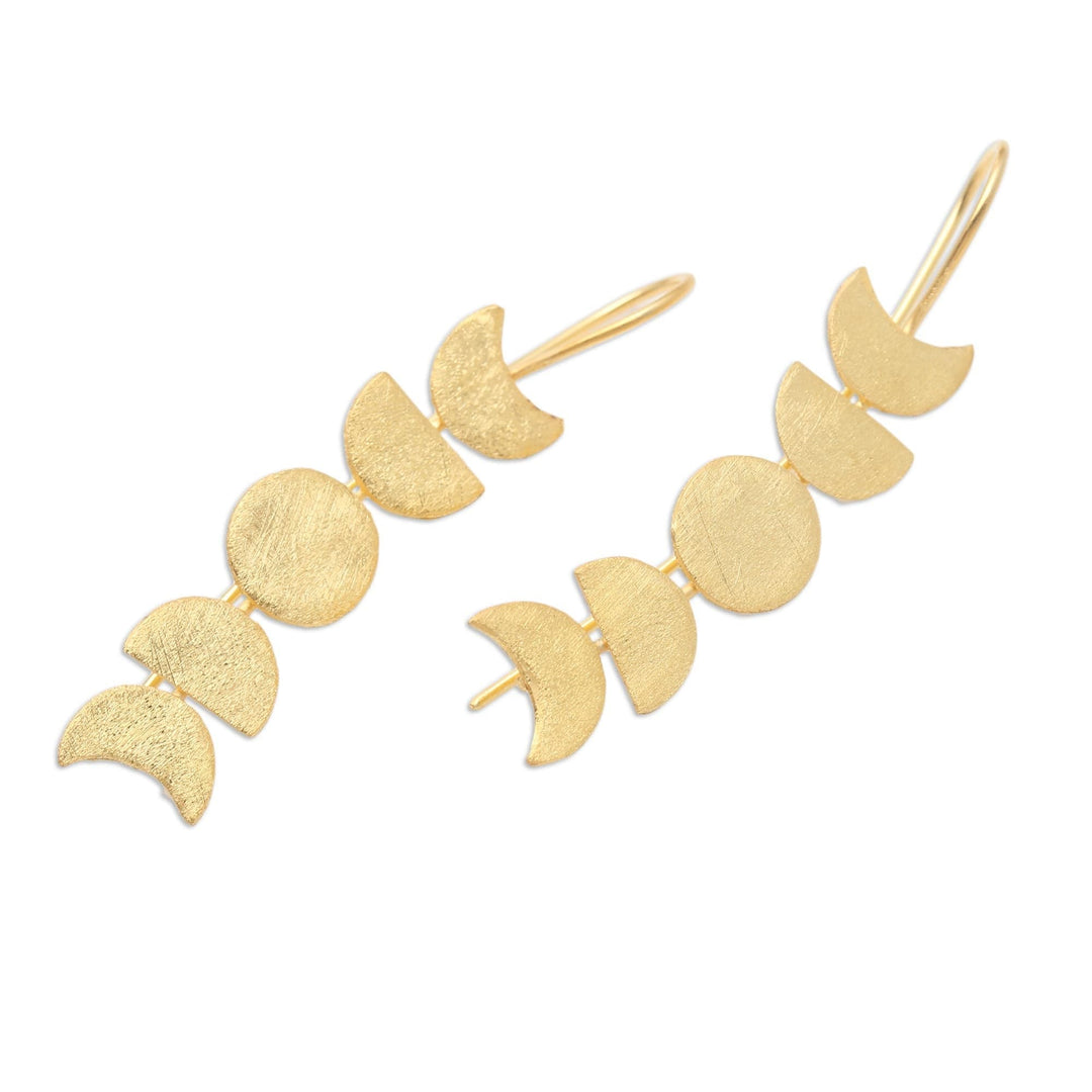 Handcrafted Gold-Plated Dangle Earrings - Oat Growth