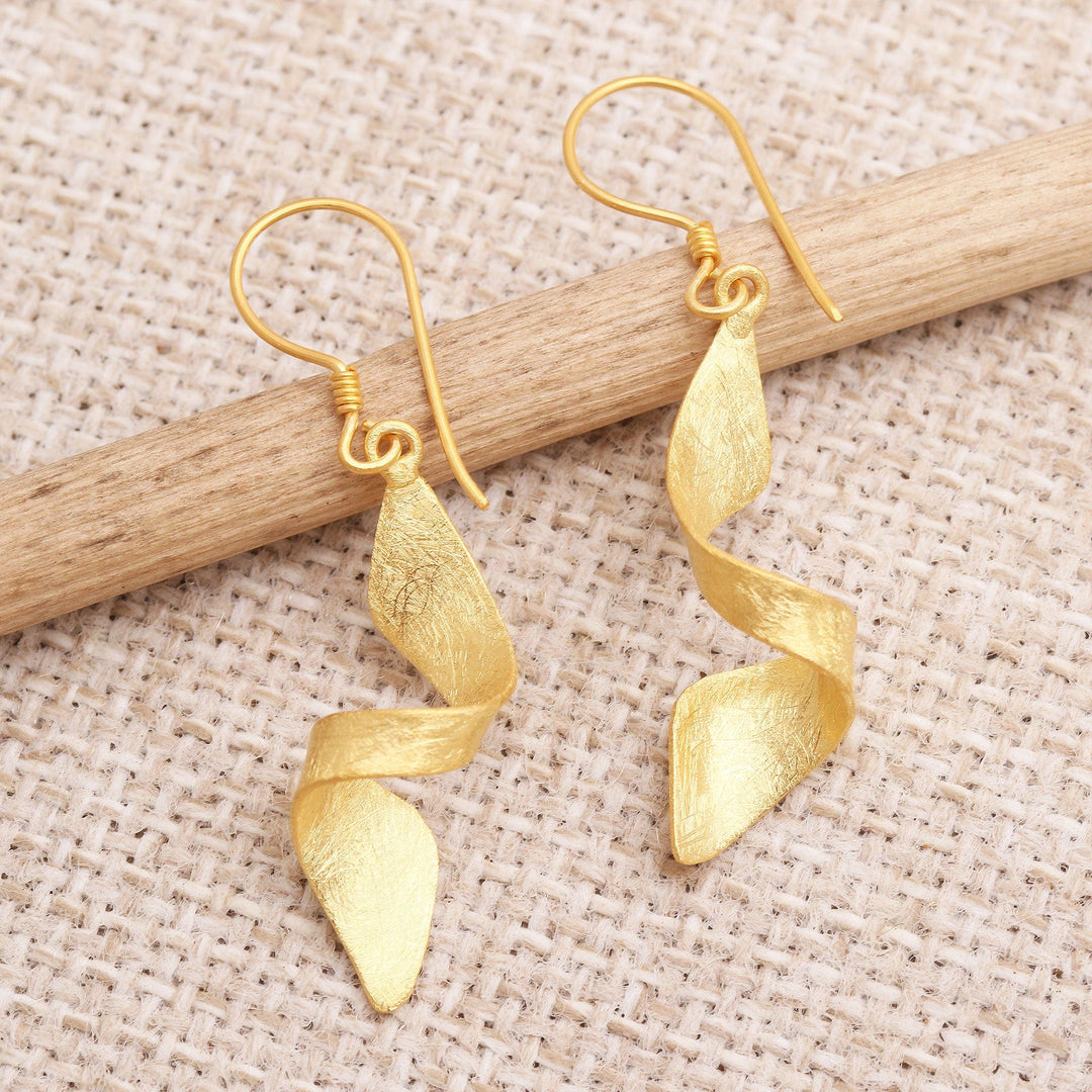 Hand Crafted Gold-Plated Dangle Earrings - Party City