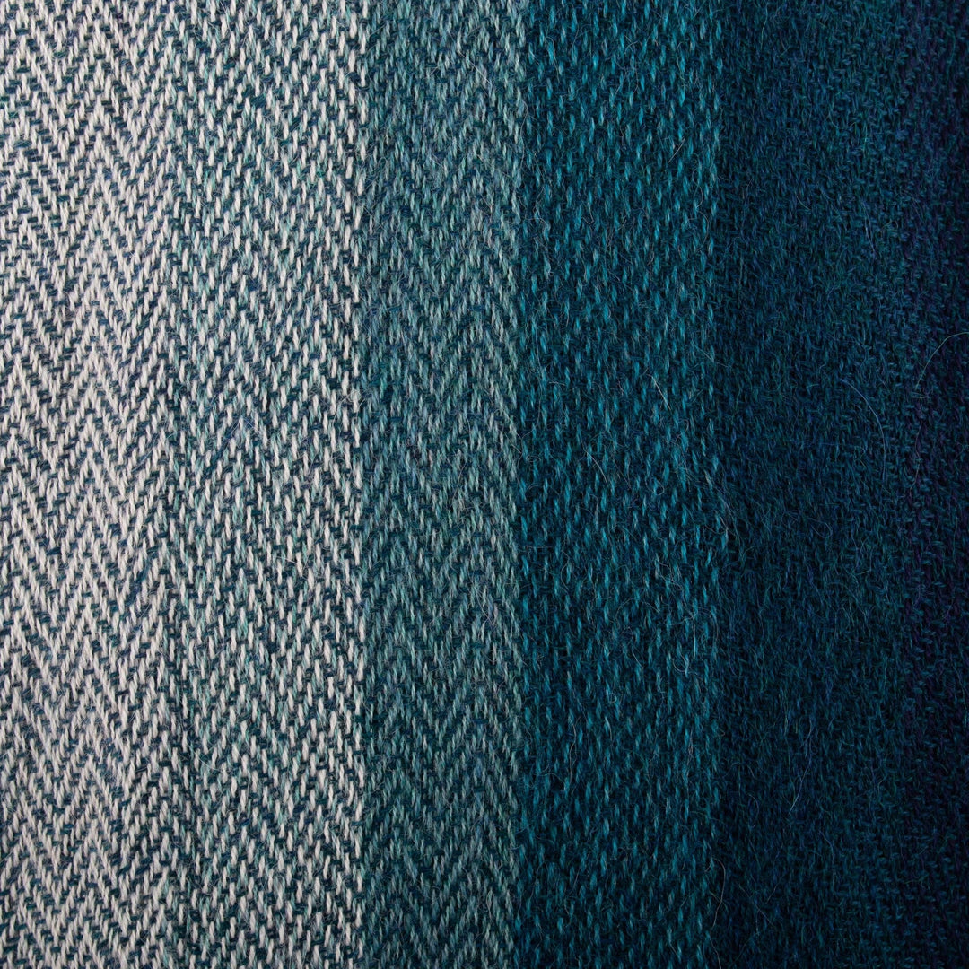 Unisex Teal Alpaca Scarf - Coastal Colors