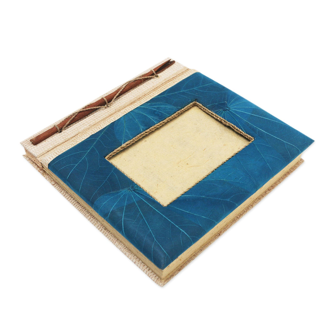 Blue Natural Fiber Leaf-Motif Photo Album - Autumn Spirit in Blue