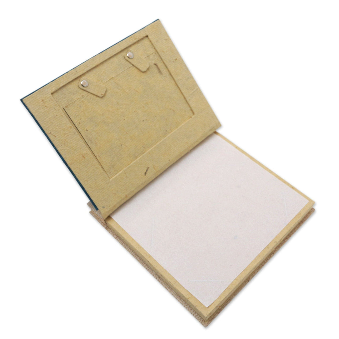 Blue Natural Fiber Leaf-Motif Photo Album - Autumn Spirit in Blue