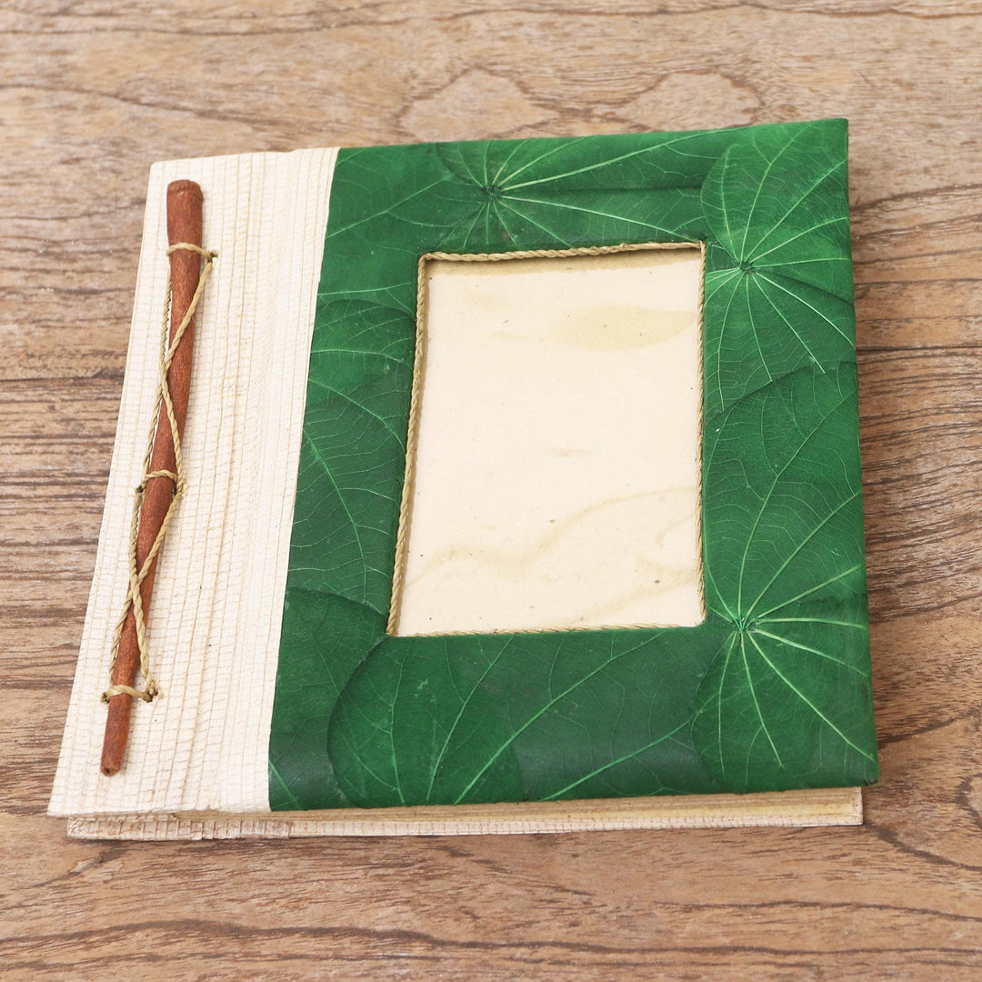 Green Natural Fiber Leaf-Motif Photo Album - Autumn Spirit in Green