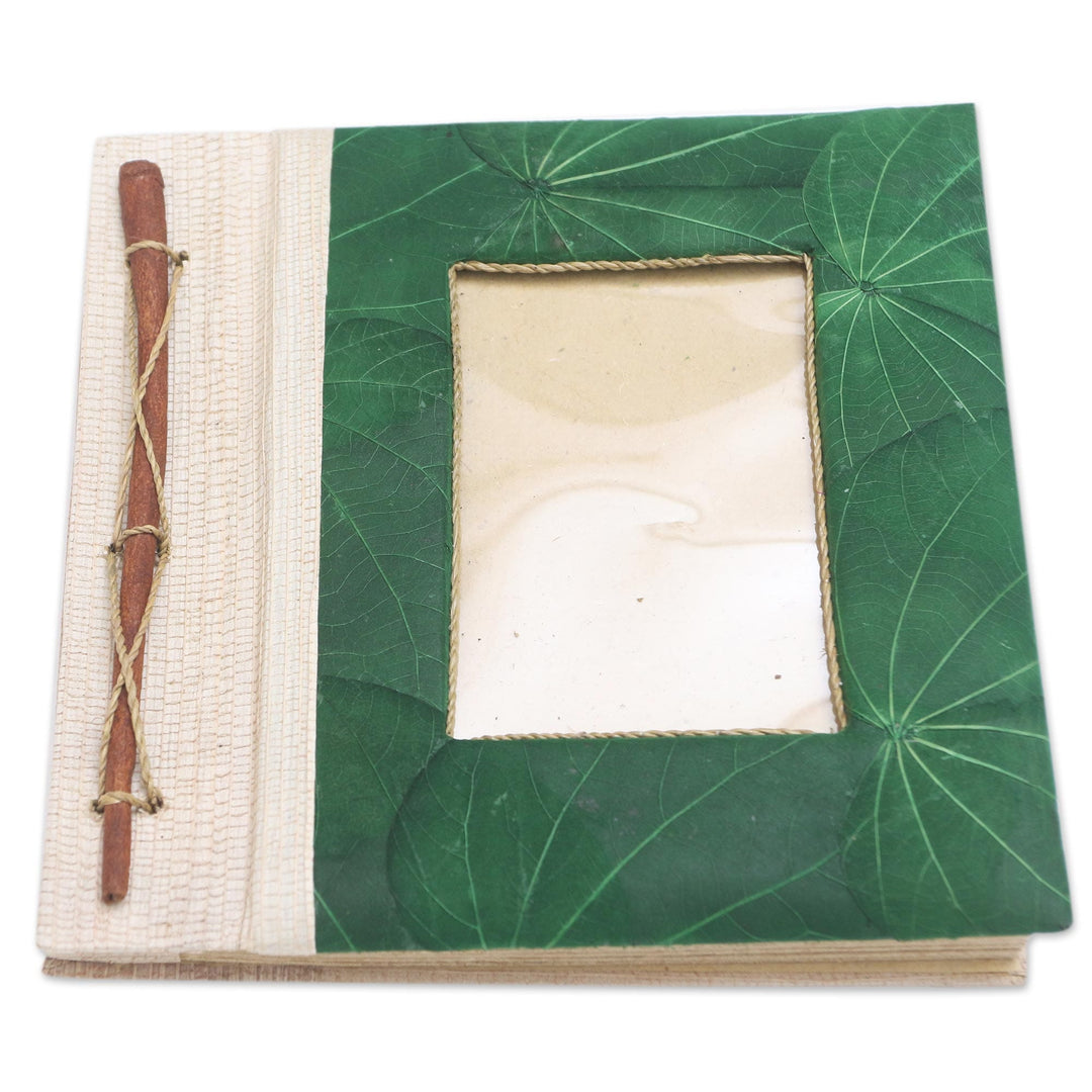 Green Natural Fiber Leaf-Motif Photo Album - Autumn Spirit in Green