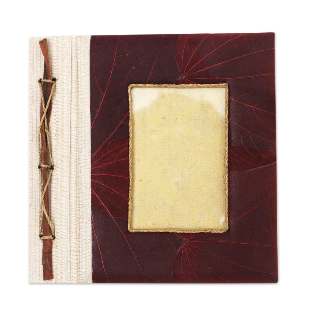 Red Natural Fiber Leaf-Motif Photo Album - Autumn Spirit in Red
