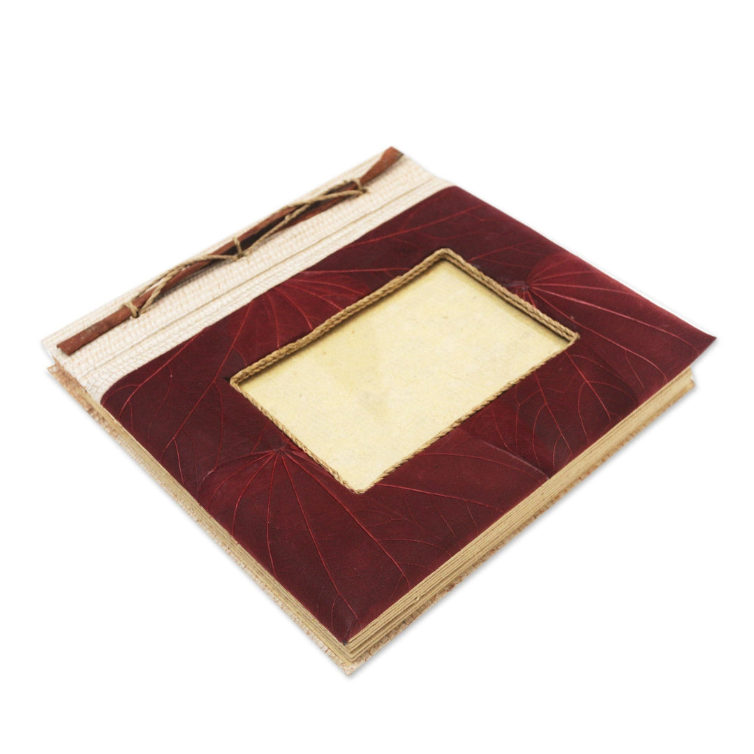 Red Natural Fiber Leaf-Motif Photo Album - Autumn Spirit in Red