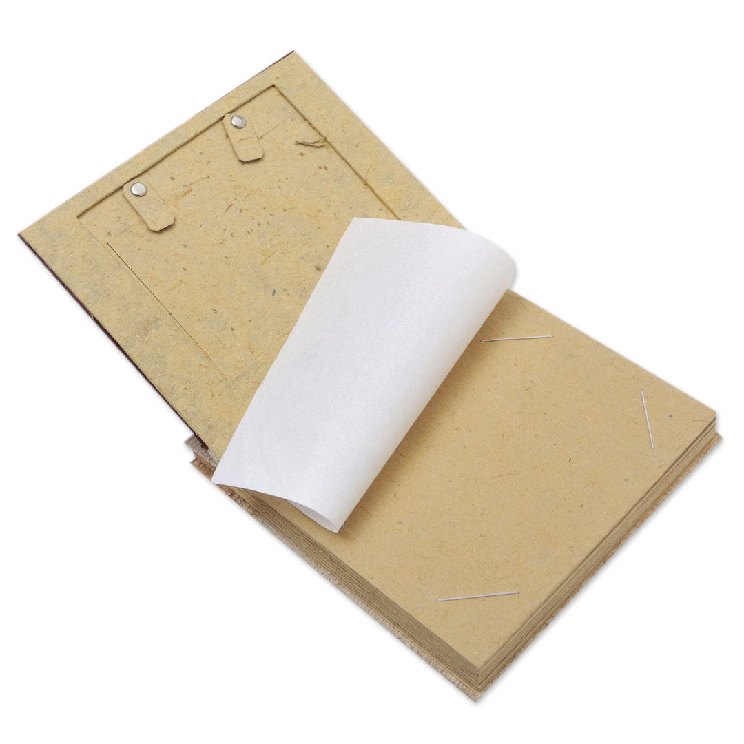 Red Natural Fiber Leaf-Motif Photo Album - Autumn Spirit in Red