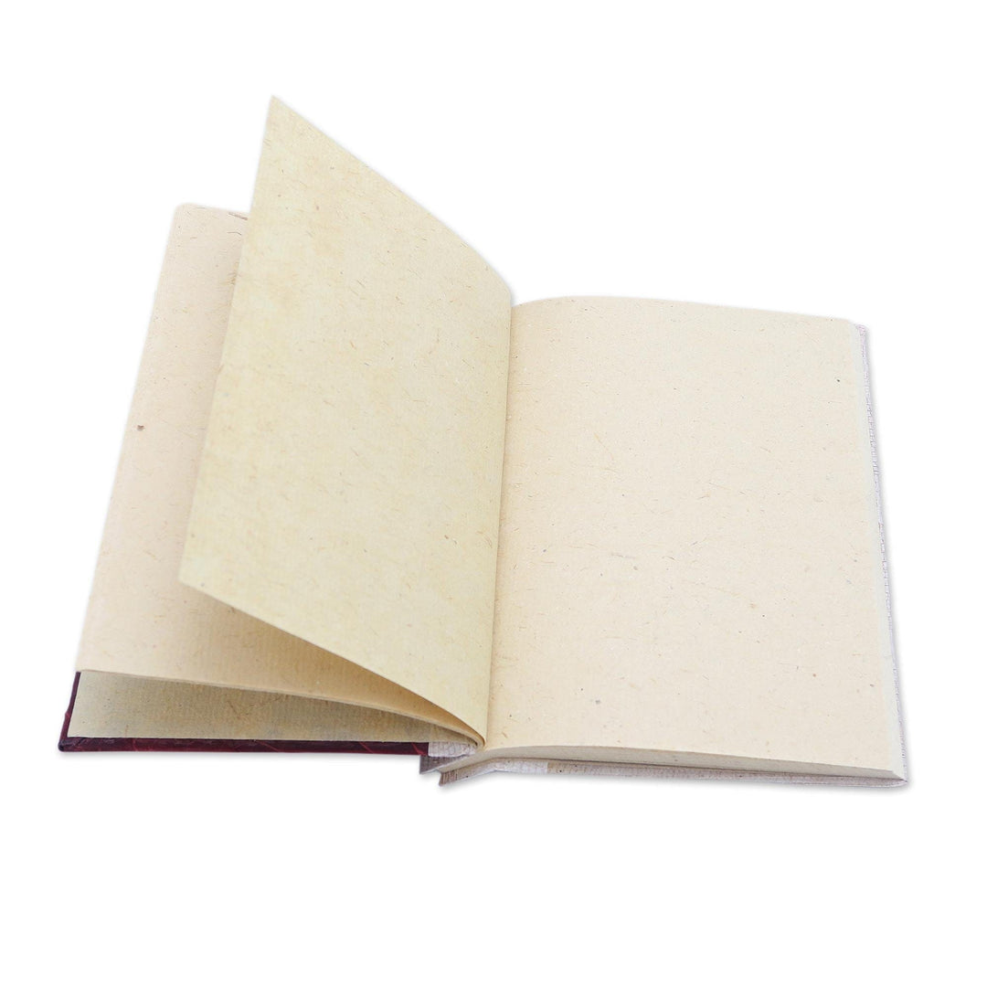 Red Natural Fiber Turtle-Motif Journal - Tortoise Thoughts in Red